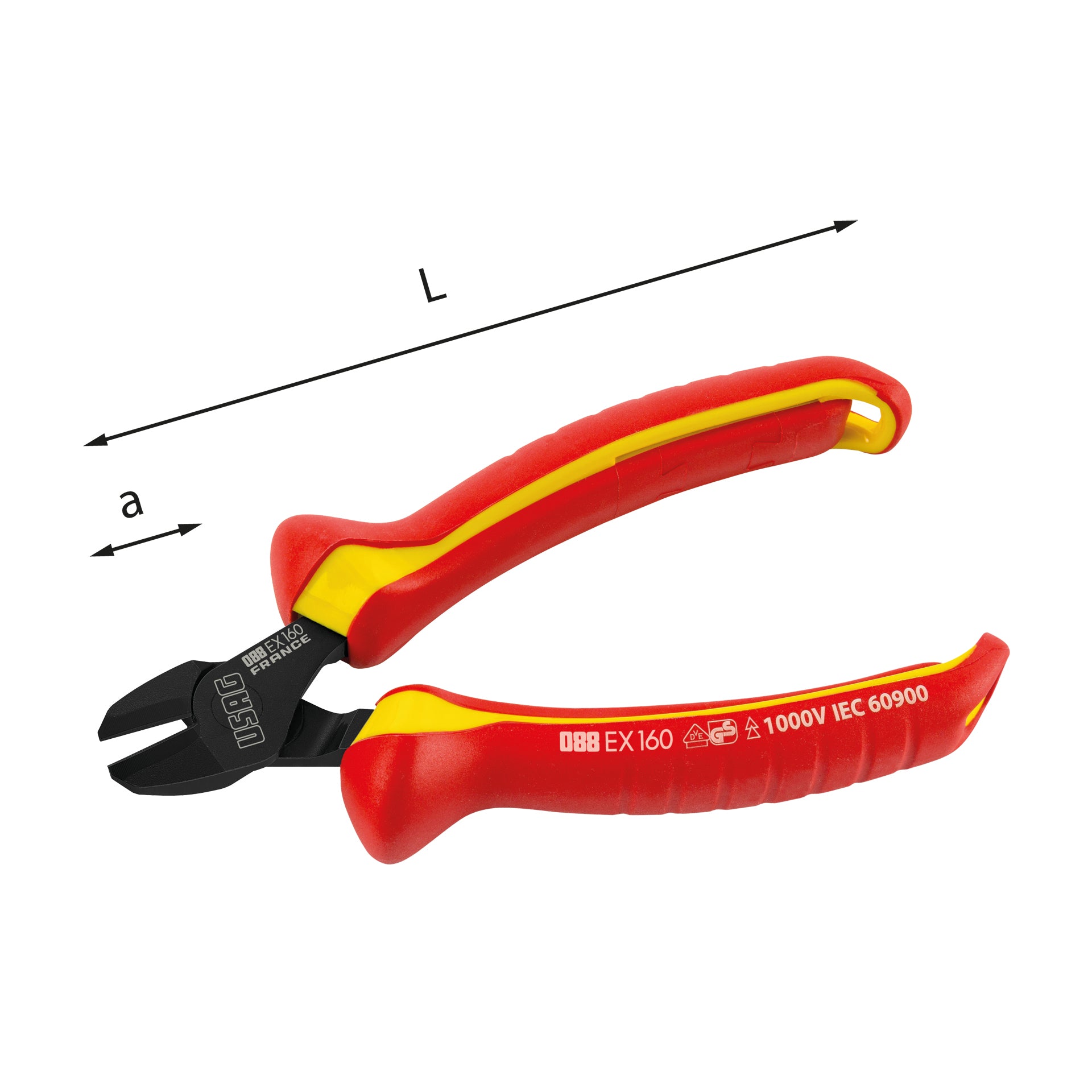 088 EX - Large effect insulated nippers with diagonal cutting edge 1000 v - Usag 088 EX - Large effect insulated nippers with diagonal cutting edge 1000 v - Usag